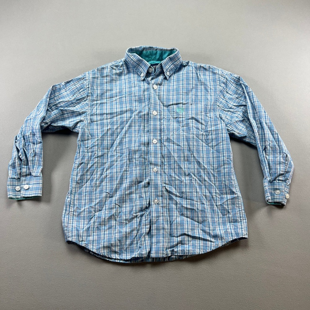 Panhandle Select Shirt Boys M/10 Multicolor Plaid Cotton Back Box Button Down